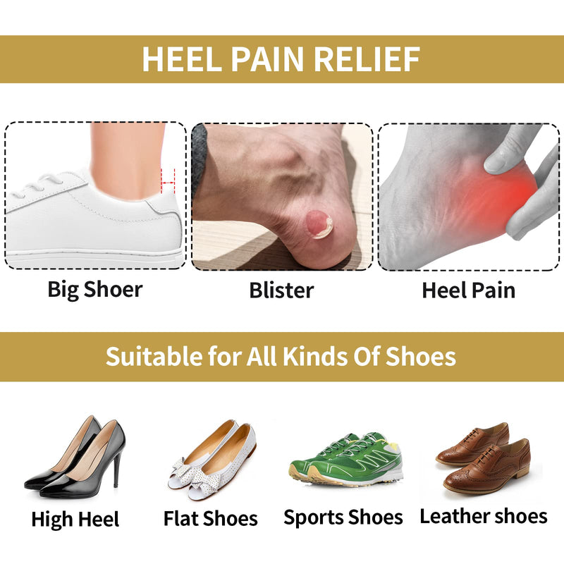 Sibba Heel Pad Inserts Grips 4 Pairs Shoes High Heels Cushions Too Big Shoe Protectors Sticker Filler Pads Arch Support Sneakers Insole Sole Comfort for Women Men (Black) 4 Pairs Black Heel Pads - NewNest Australia