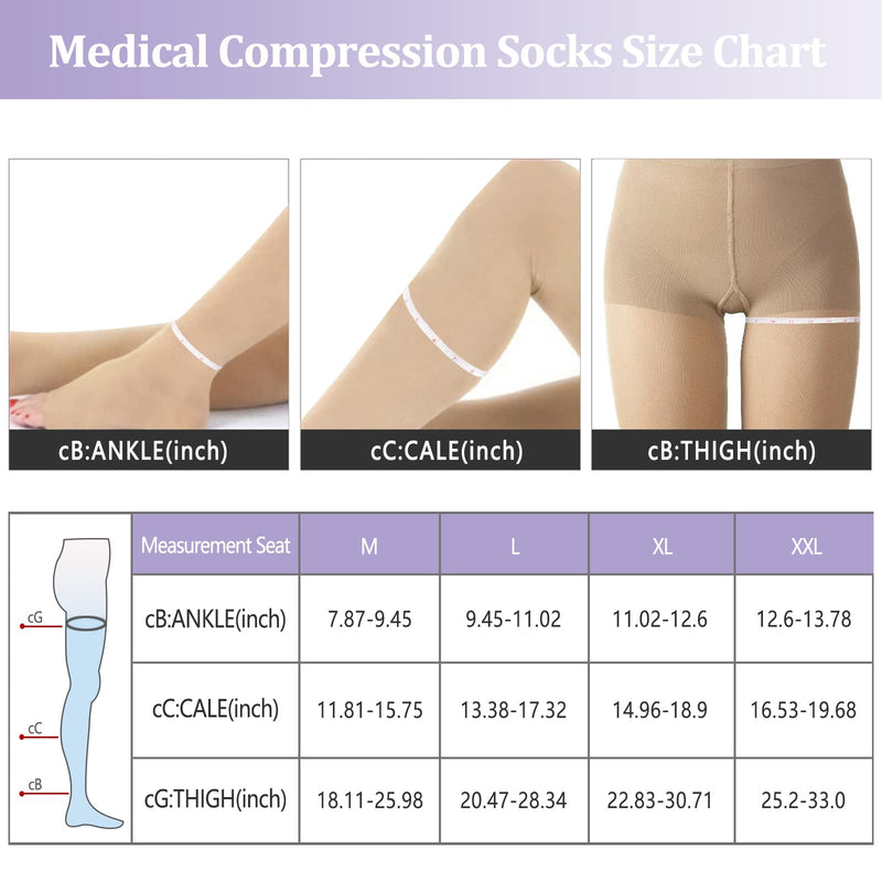 Evolyline Medical Compression Stockings For Men And Women, Thigh Long Support Stockings With Silicone Band, 20-30 Mmhg Compression Socks For Air Travel, Sports, Graduated Support For Varicose Veins - NewNest Australia