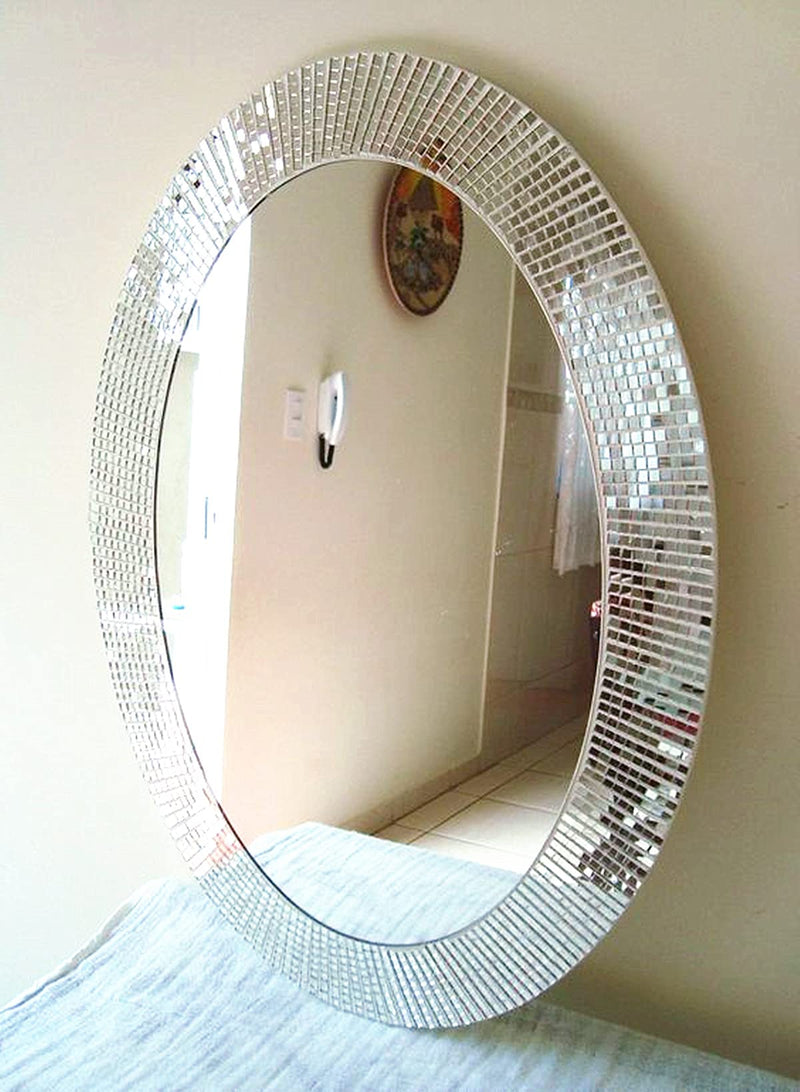 Redodeco 2400pcs Real Glass Silver Mirrors Mosaic Tiles Sticker for Craft Square Glass Tiles Self Adhesive,5mm by 5mm - NewNest Australia