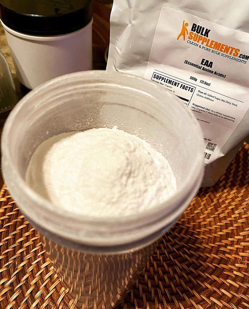 BulkSupplements.com Essential Amino Acids (EAA) - BCAA Powder - Muscle Building Supplements - Vegan Pre Workout - Amino Acids Supplement - EAAs Amino Acids Powder (500 Grams - 1.1 lbs) 1.1 Pound (Pack of 1) - NewNest Australia