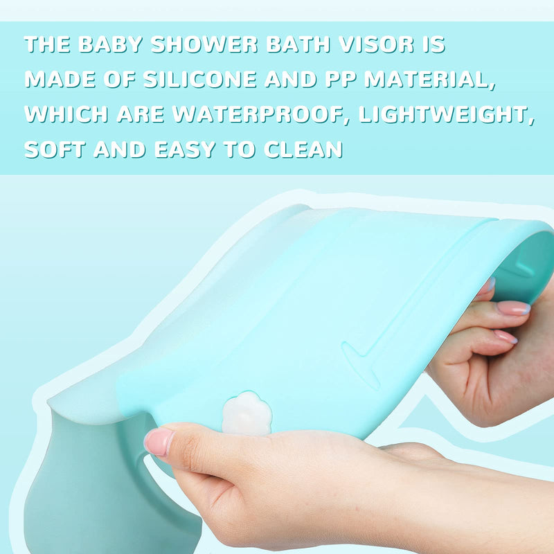 Children Bath Shower Cap Baby Shampoo Shower Cap Bath Visor Shampoo Bathing Hat Hair Washing Shield Prevent Shampoo into The Eyes and Ears for Toddlers Kids Infants (Blue) Blue - NewNest Australia