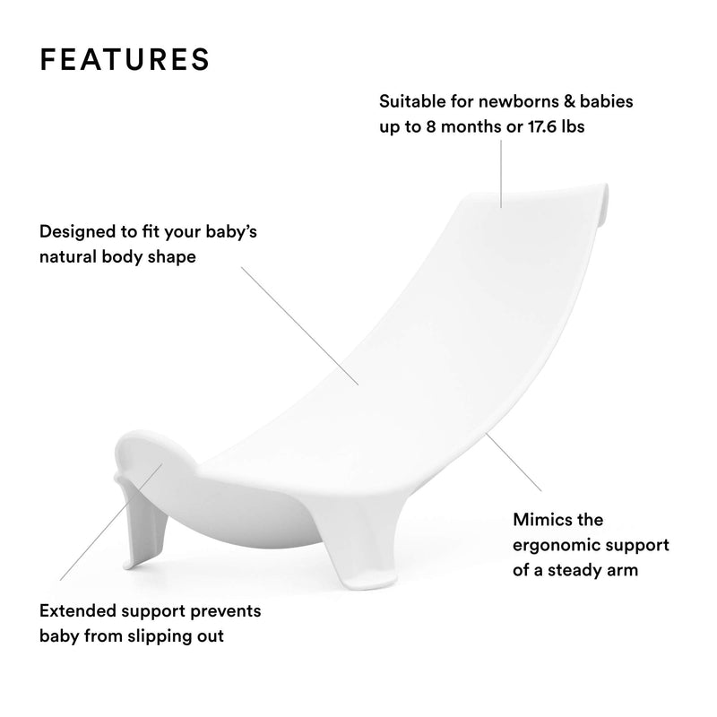 Stokke Flexi Bath Newborn Support, White - Made to Fit Stokke Flexi Bath Foldable Baby Bathtub - Lightweight, Convenient, Comfortable & Safe - Best for Babies Up to Eight Months or 17.6 lbs Flexi Newborn Support - NewNest Australia