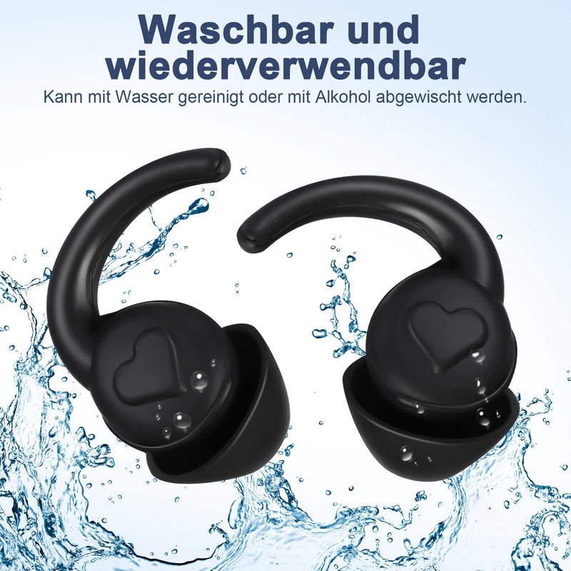 Dacitiery Ear Plugs Sleeping 2 Pairs Extra Soft Ear Plugs Noise Canceling Ear Plugs Sleeping Noise Reduction By 31 Db Silicone Ear Plugs For Sleeping, Work, Learning, Reading (Black) - NewNest Australia