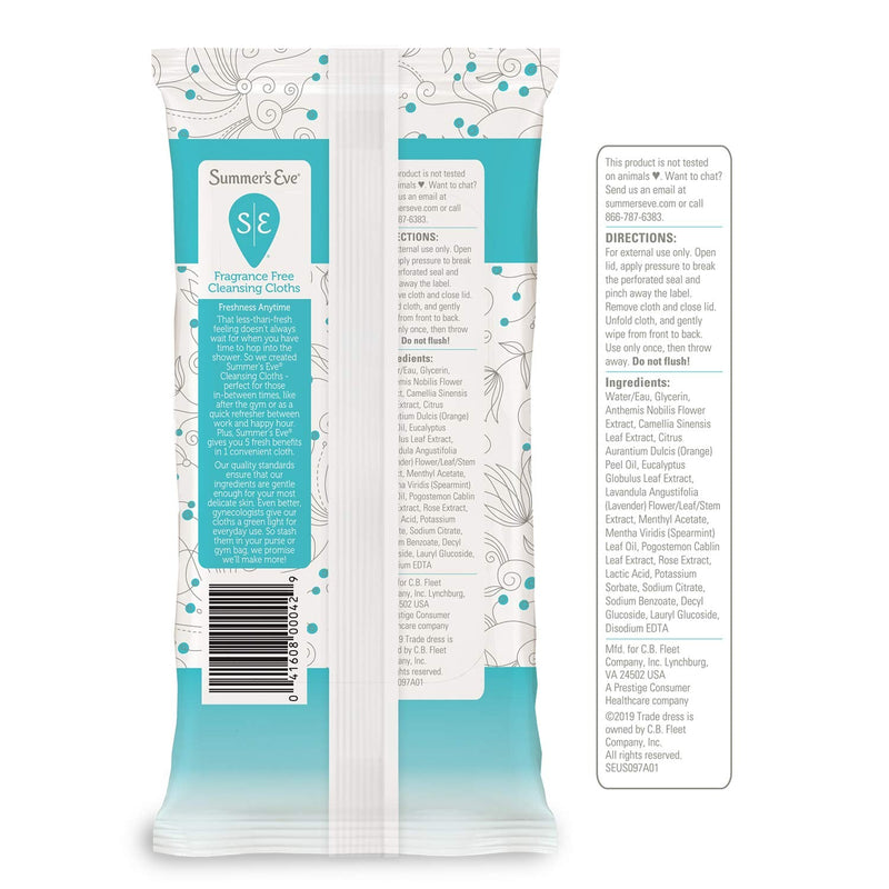 Summer's Eve Cleansing Cloths pHbalanced, fragrance free, 32 Count - NewNest Australia