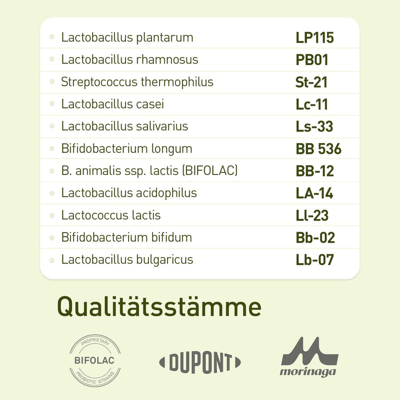 Nupure® Probaflor, 60 capsules, 11 selected strains of lactic acid bacteria and bifidobacteria, 20 billion CFU bacteria, with inulin and Lactobacillus salivarius SP2, gastro-resistant capsule shell, vegan - NewNest Australia
