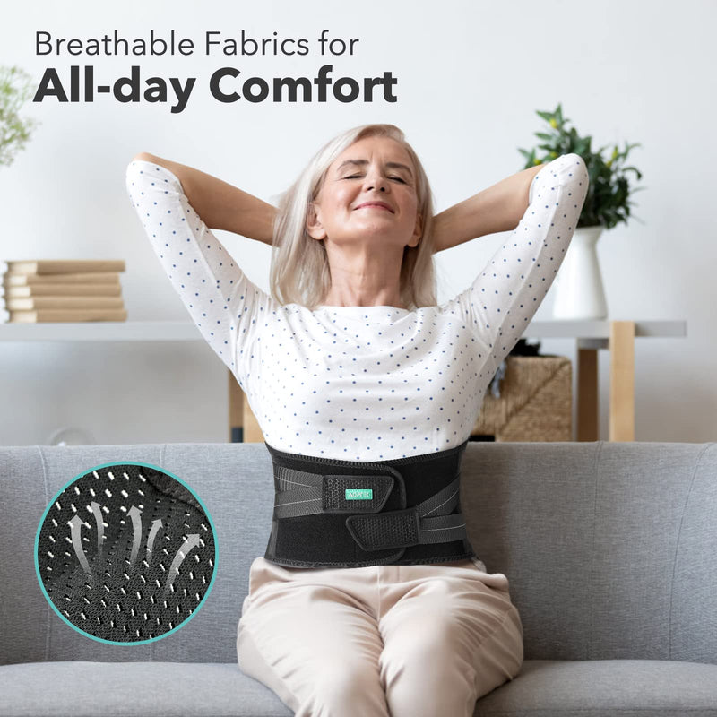 Agptek Lumbar Back Support, Comfortable And Breathable Support Belt For Men And Women, To Relieve The Pain Of Herniated Disc, Sciatica, Scoliosis (M:85-105Cm) - NewNest Australia