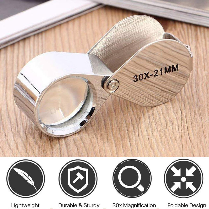 KINGMAS Pocket Jewelry Loupe 30x 21mm Jewelers Eye Magnifying Glass Magnifier - NewNest Australia