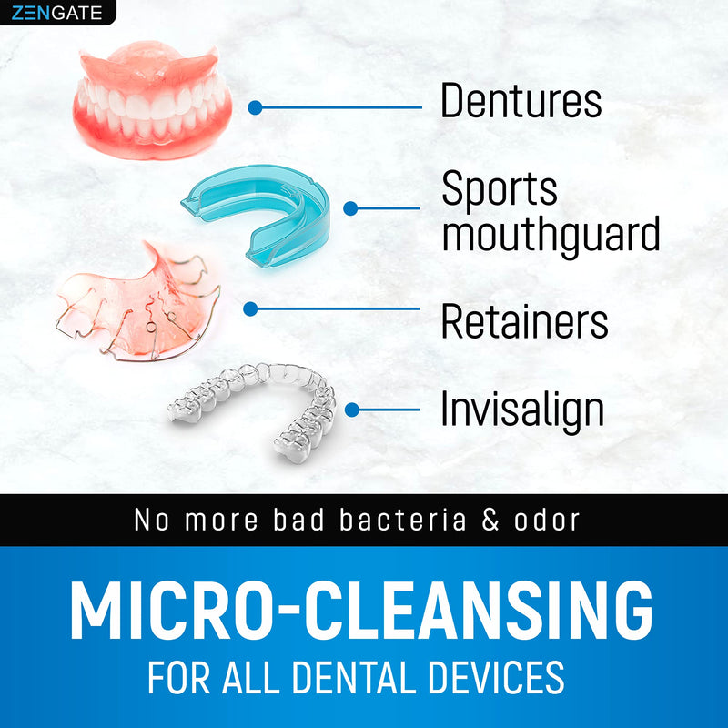 Retainer Cleaner - Denture Cleaning Tablets - Formulated in USA - Clean Mouth Guard, Aligner, Night Guard in 3 Minutes - 120 Tabs Big Pack - 4 Month Supply - Dental Cleanser for Teeth Appliances - NewNest Australia