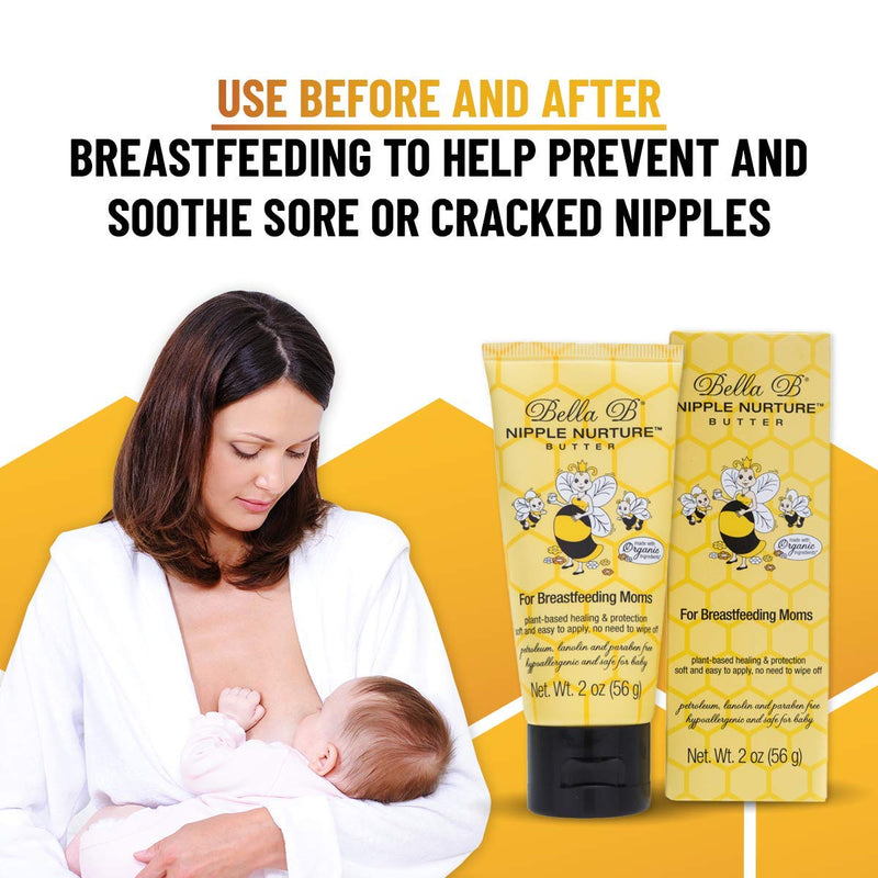 Bella B Nurturing Nipple Butter 2 oz - Organic Nipple Cream For Breastfeeding - Natural Nipplecreams For Breastfeeding - Breastfeeding Nipple Cream - Nipple Cream For Breastfeeding Organic 2 Ounce (Pack of 1) - NewNest Australia