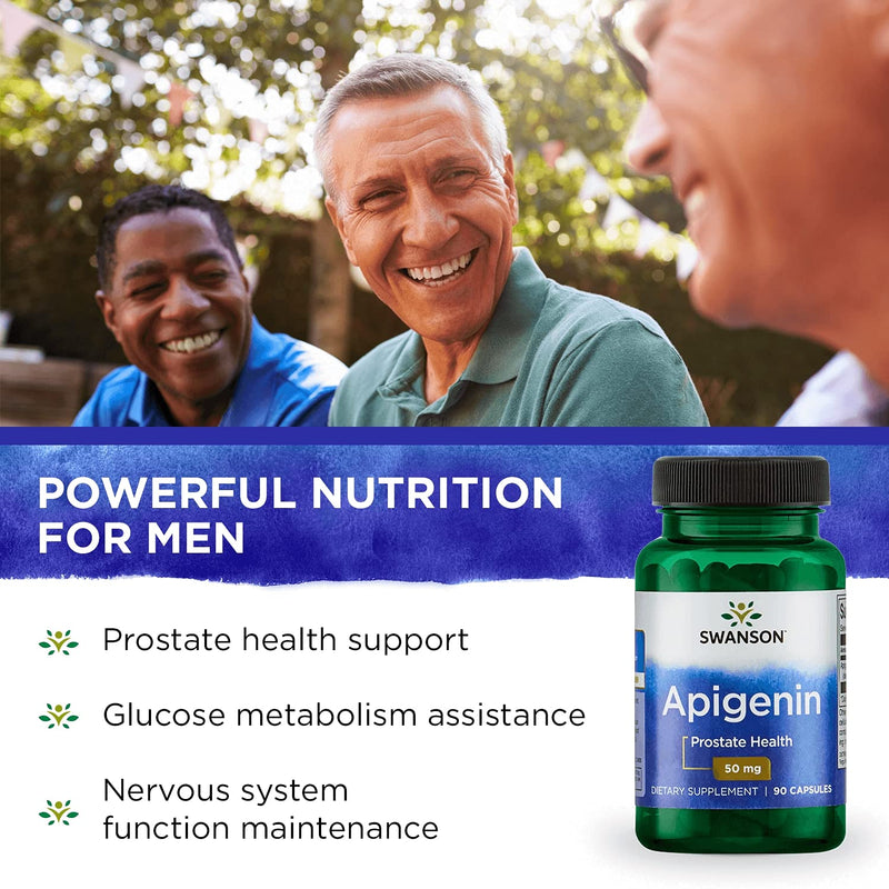Swanson Apigenin Prostate Health Supplements Nerve Health Glucose Metabolism 50 mg 90 Capsules 1 - NewNest Australia