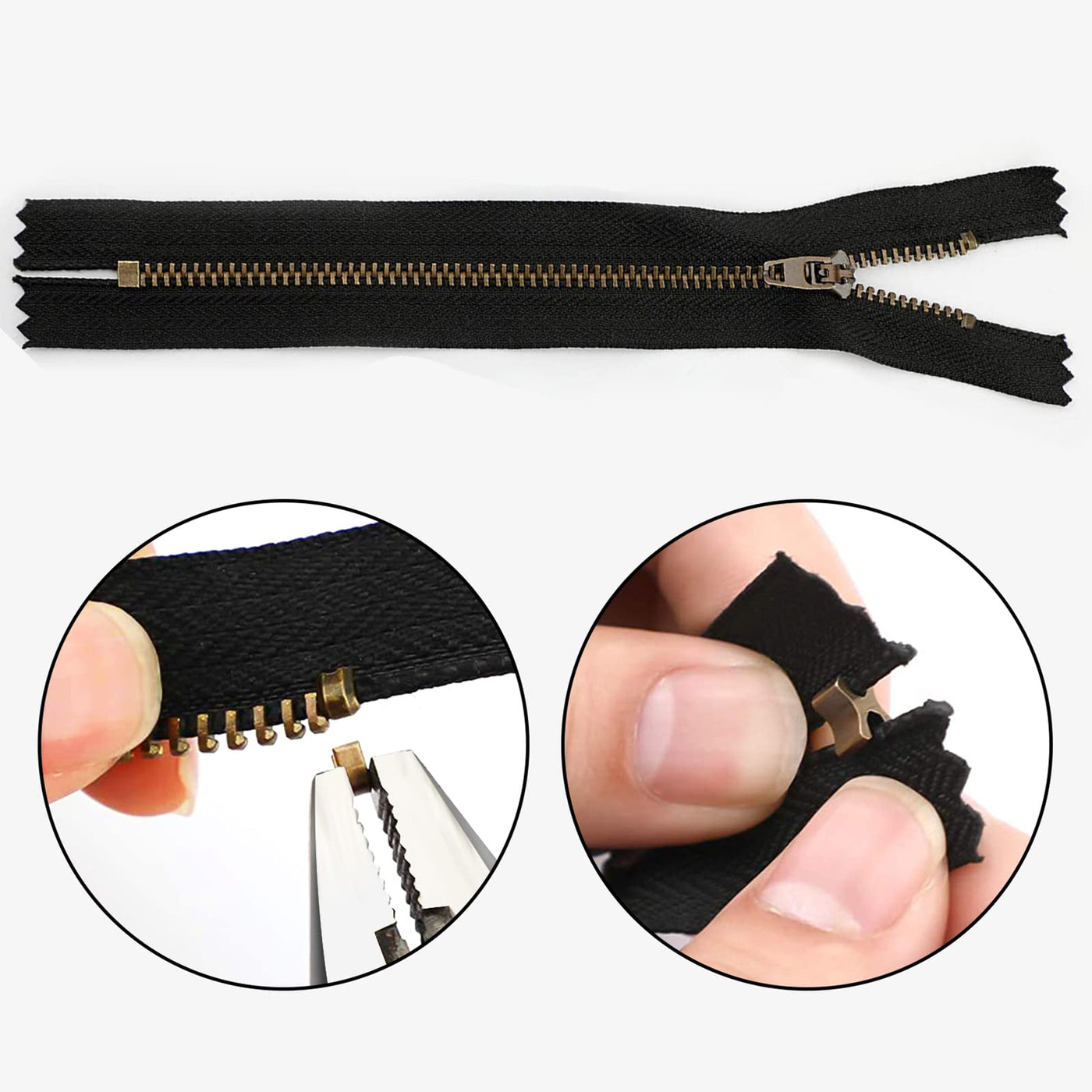 AIEX 69pcs Zipper Repair Kit, Metal Zipper Box Replacement and Insertion  Pins Zipper Top and Bottom Stops Zipper Repair and Replacement Kit for  Coats Jacket (4 Sizes: #3, 5, 8, 10)