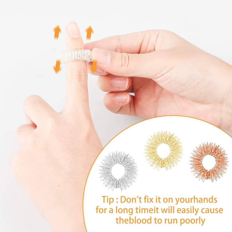 12 Pieces Massage Rings For Fingers, Acupressure Rings Set Acupressure Ring Massage Rings For Finger Wrist, Finger Massage Ring For Teenagers Adults Anxiety Stress Relief Relaxation - NewNest Australia