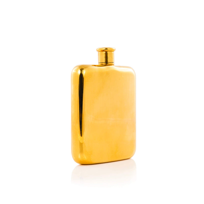 NewNest Australia - Viski Belmont Plated Flask, 6 oz, Gold 