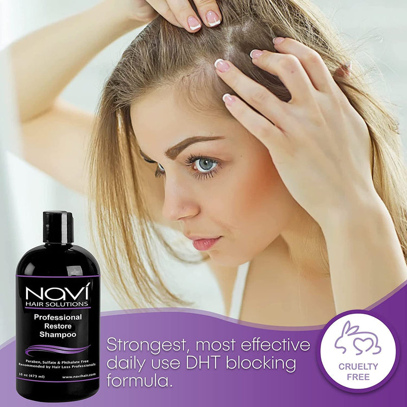 Navi Professional Strength Hair Loss Shampoo for Hair Growth, DHT Blocker Shampoo for Thinning Hair, Paraben Sulfate Free Blend w Biotin Keratin and Vitamin E, Hair Regrowth for Men and Women, 16 oz - NewNest Australia