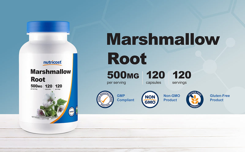 Nutricost Marshmallow Root 500mg, 120 Vegetarian Capsules - Gluten Free & Non-GMO - NewNest Australia