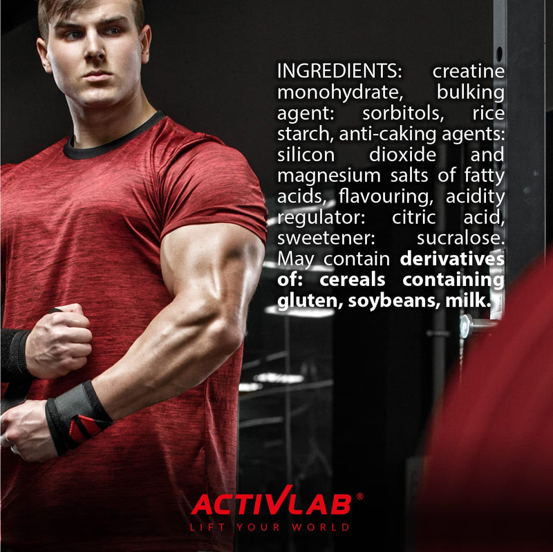 Activlab Creatine Tabs, Creatine Monohydrate 4000 Mg, 300 Tablets, 75 Servings, Pomegranate Flavor, Bodybuilding, Fitness, Cross Fit, Weightlifting, Powerlifting, 3X Laboratory Tested - NewNest Australia
