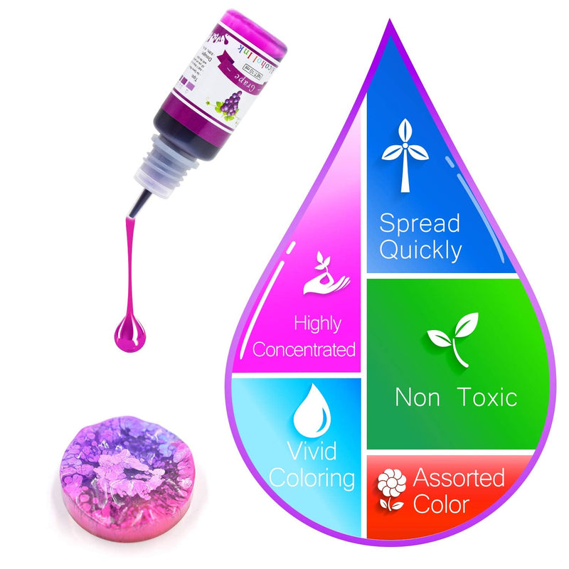 Alcohol Ink Set - 24 Vibrant Colors Alcohol-based Ink for Resin Petri Dish Making, Epoxy Resin Painting - Concentrated Alcohol Paint Color Dye for Resin Art, Tumbler Making, Painting - 24 x 10ml/.35oz 24 Bottles x 10ml - NewNest Australia
