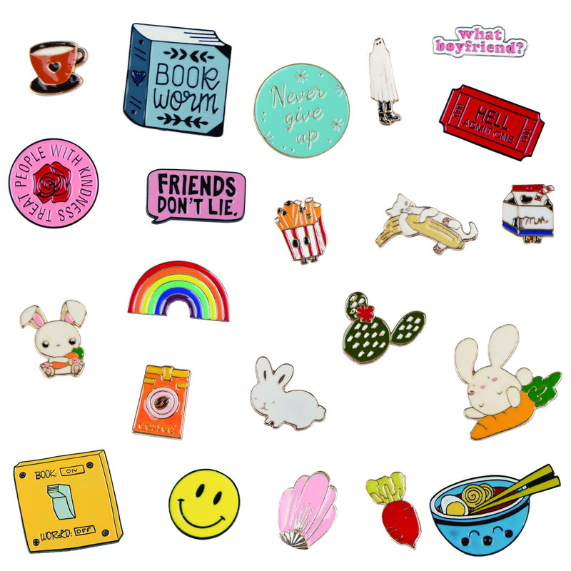 Mixed Enamel Lapel Pin Set 20 Pieces | Decoration for Backpack, Hat and Jacket | Gift for Friends, Children, Families ( Mystery Style ) - NewNest Australia