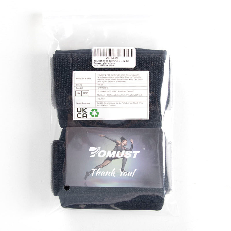 TOMUST 2 PCS Comfortable Wrist Brace, Adjustable Wrist Support, Compression Wrist Strap for Tendonitis, Arthritis, Carpal Tunnel, Sports Injuries, Wrist Pain Relief, Working Out Fitness - Women/Men - NewNest Australia