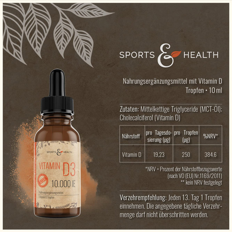 Vitamin D3 10000 IU Drops - High Dose - Vitamin D3 Depot - Vitamin D - Drops Vitamin D High Dose - Drops with the D3 Vitamin - Cholecalciferol - NewNest Australia