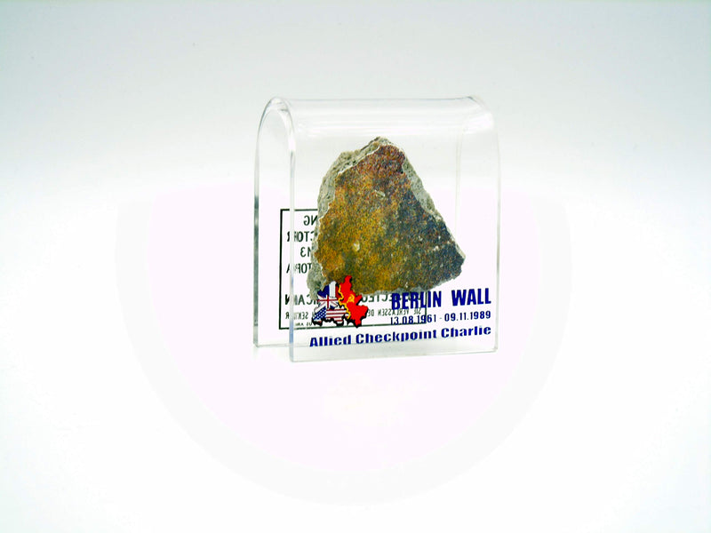 NewNest Australia - Original Piece of The Berlin Wall in Checkpoint Charlie Motive Souvenir in Acrylic Display (2" x2") 