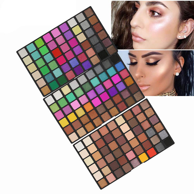 FantasyDay Professional Eyeshadow Palette Makeup Contouring Kit - 162 Colours Highly Pigmented Nudes Warm Natural Matte Shimmer Cosmetic Eye Shadows Pallet Powder Palette #2 - NewNest Australia