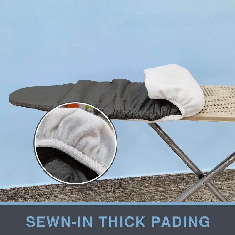 VividPaw Ironing Board Cover and Pad, Standard Size 15x54, Thick Padding, Elastic Edge, Silicone Coated, Resist Scorching and Staining, Heavy Duty Iron Board Covers (Silicone Coating-Black, 15" x 54") Silicone Coating-black 15" x 54" - NewNest Australia