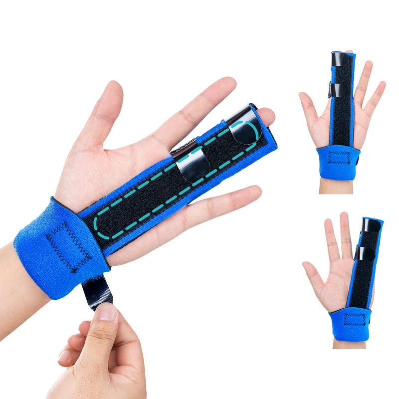 Fingers Splint,Adjustable Finger & Metacarpal Brace, 2 Aluminum Plate Support,Trigger Finger Splint, Finger Correction Immobilizer, Finger Fracture, Arthritis, Mallet Finger, Sprain (2-Fingers) 2-Fingers - NewNest Australia