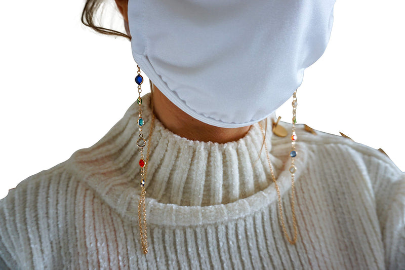 Face Mask Chains (3 Pack) - Gold and Silver Lanyard Chains for Masks - Mask Holder Chain for Women and Kids - Dual Purpose Use as Eyeglass Strap - 3 Pack - NewNest Australia