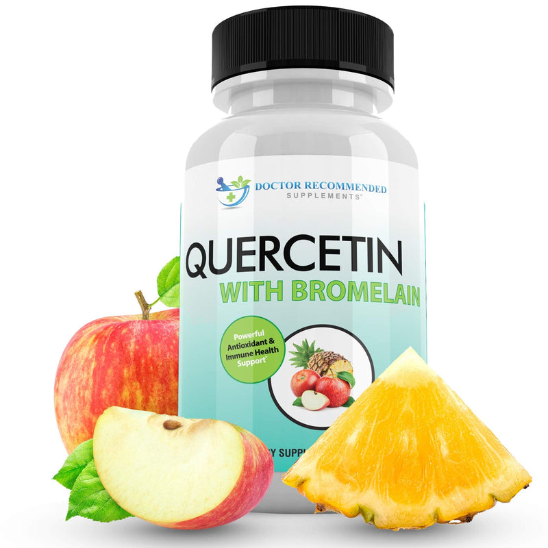 Quercetin 800mg w/Bromelain 165mg Per Serving- 120 Veggie Capsules-Full 60 Day Supply, Vitamin Supplement to Support Cardiovascular Health & Bioflavonoids for Cellular Function, Gluten Free, Non-GMO 120 Count (Pack of 1) - NewNest Australia