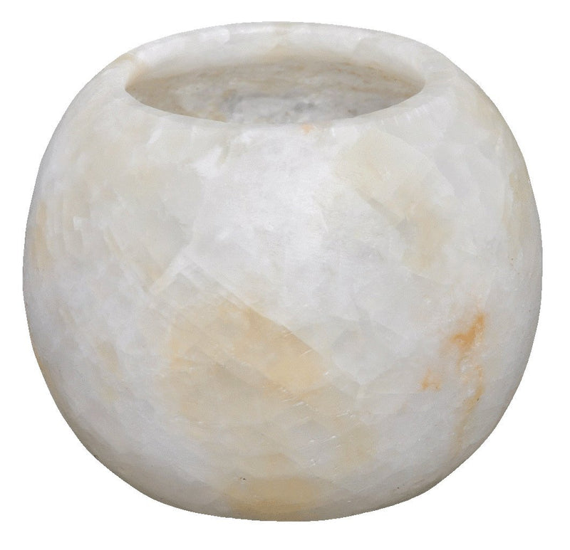 NewNest Australia - CraftsOfEgypt Single White Alabaster Candle Holder - Egyptian Tealight and Votive Candles Holders with Amber Glow for Home Décor - Natural Stone Soothing Tranquil 