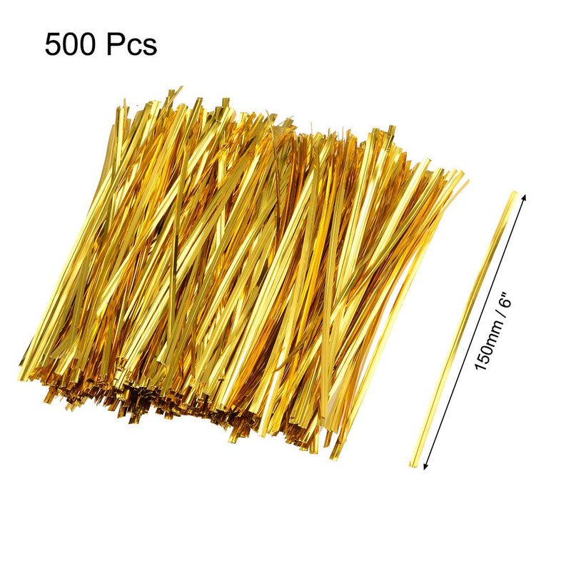 uxcell Metallic Twist Ties 5.9 Inches Quality Plastic Closure Tie for Tying Gift Bags Art Craft Ties Manage Cords Golden 500pcs - NewNest Australia