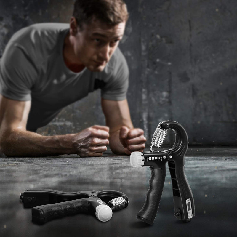 KDG Hand Grip Strengthener 2 Pack Adjustable Resistance 10-130 lbs Forearm Exerciser，Grip Strength Trainer for Muscle Building and Injury Recovery for Athletes - NewNest Australia