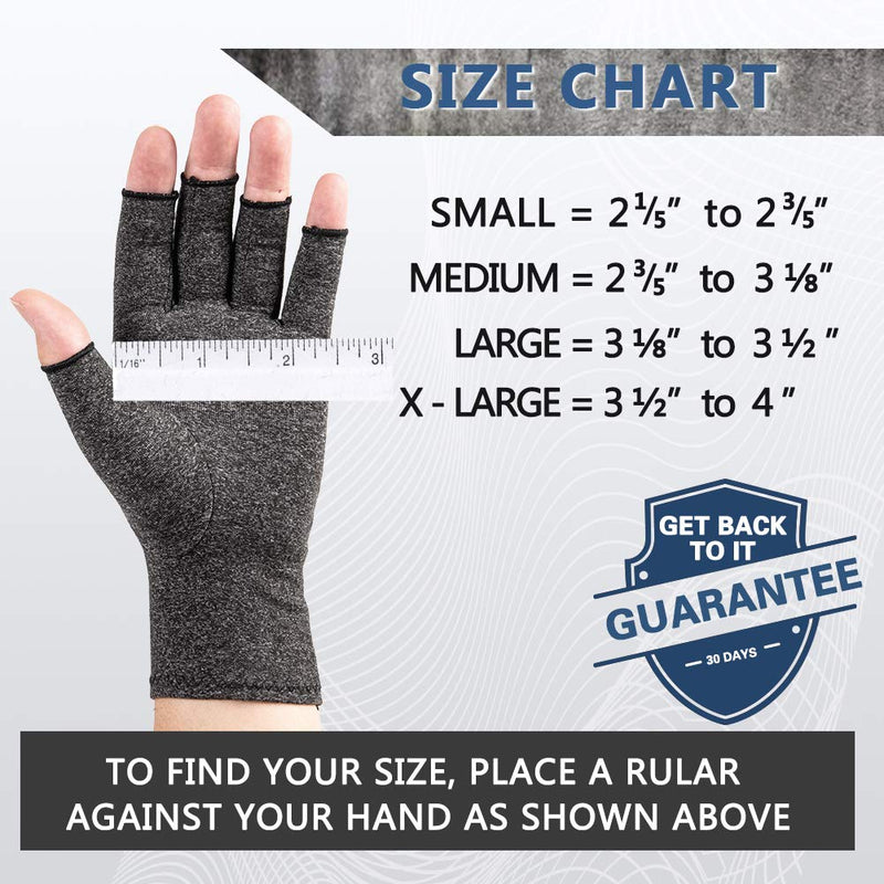 Arthritis Compression Gloves for Women Men, Fingerless Breathable & Moisture Wicking Compression Gloves for Relieving Carpal Tunnel Aches, Rheumatoid Pains, Joint Swell One Pair Small (1 Pair) - NewNest Australia