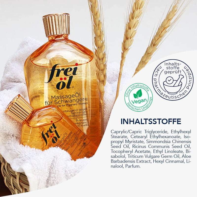 Frei √∂L Massage Oil For Pregnant Women, Effectively Prevents Stretch Marks, Pharmacy Quality, All Skin Types Including Sensitive Skin, Climate-Neutral, Vegan (1 X 125 Ml) - NewNest Australia