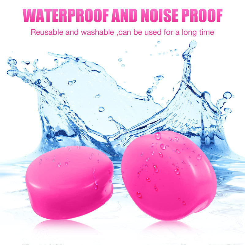 Nuanchu 14 Pairs Silicone Ear Plugs for Sleeping Soft Reusable Moldable Silicone Earplugs Gel Ear Plugs Noise Cancelling Earplugs with Case for Swimming, Snoring, Concert, Airplane (Rose Red) Rose Red - NewNest Australia