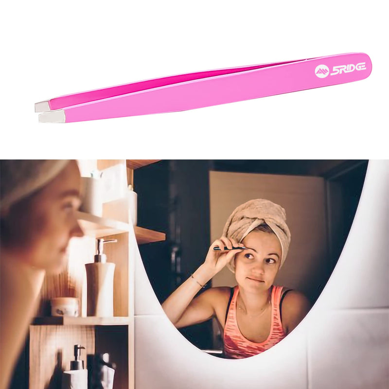 Eyebrow Tweezers - Stainless Steel Eyebrow Tweezers - Precision Removal Of Facial Hair, Ingrown Hairs, Professional Blackhead And Tick Remover For Men & Women (Pink) Pink - NewNest Australia