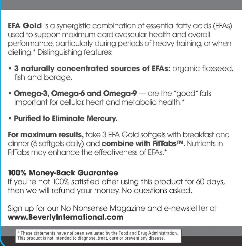 Beverly International EFA Gold, 90 softgel Capsules. When Everyone Else is Taking Fish Oil, The pros are Using This 90 Count (Pack of 1) - NewNest Australia