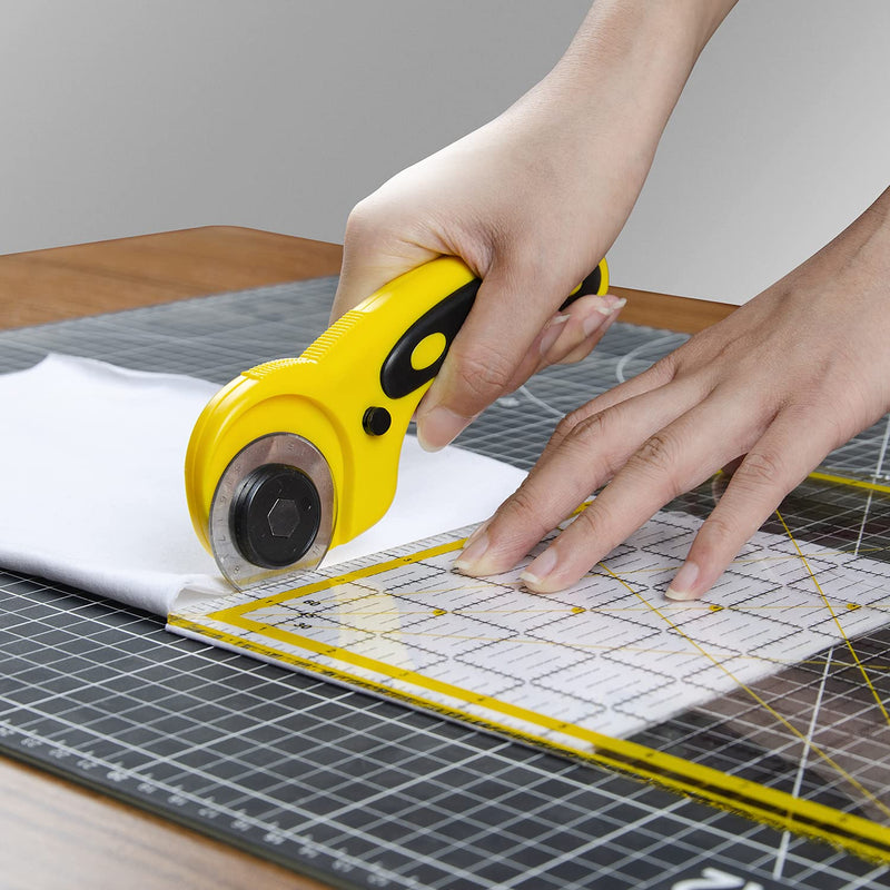 WORKLION 45mm Rotary Cutter Set: Ergonomic Rotary Cutter with Safety Lock and 2 Replacement Rotary Cutter Blades for Sewing Quilting Scrapbooking and Arts & Crafts Projects - NewNest Australia