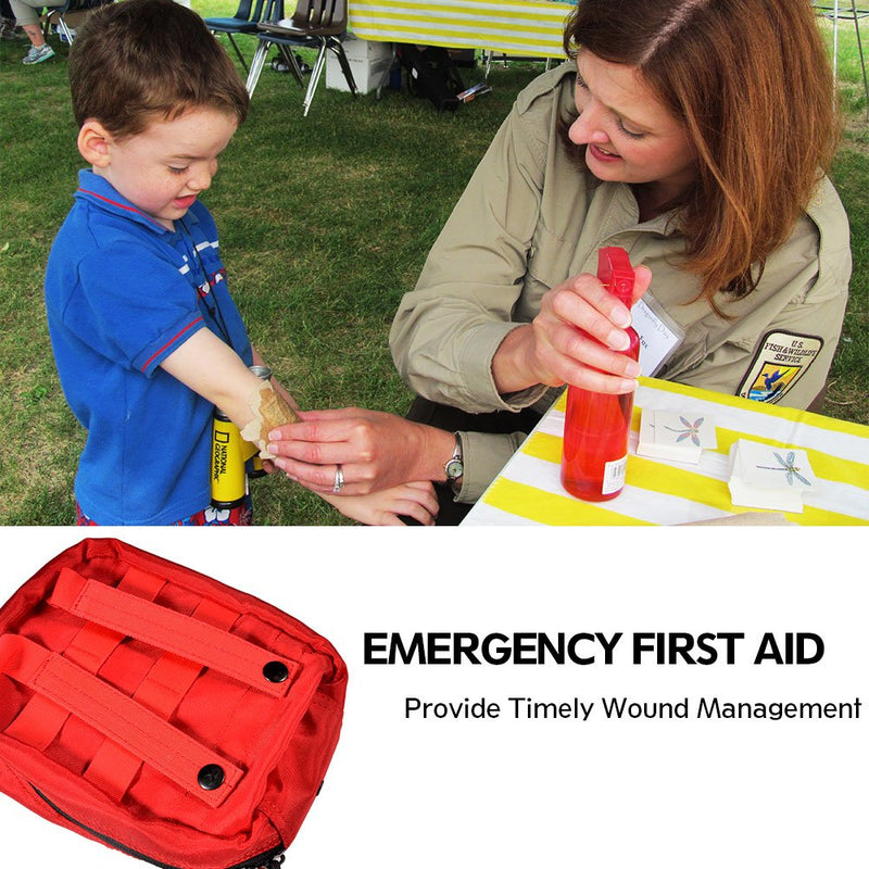 Yosoo Health Gear Tactical First Aid Bag, First Aid Kit Bag Empty For Car, Travel, Sports, Camping, Home, Hiking Or Office, Molle Emt Pouches Emergency Survival Kit-Red - NewNest Australia