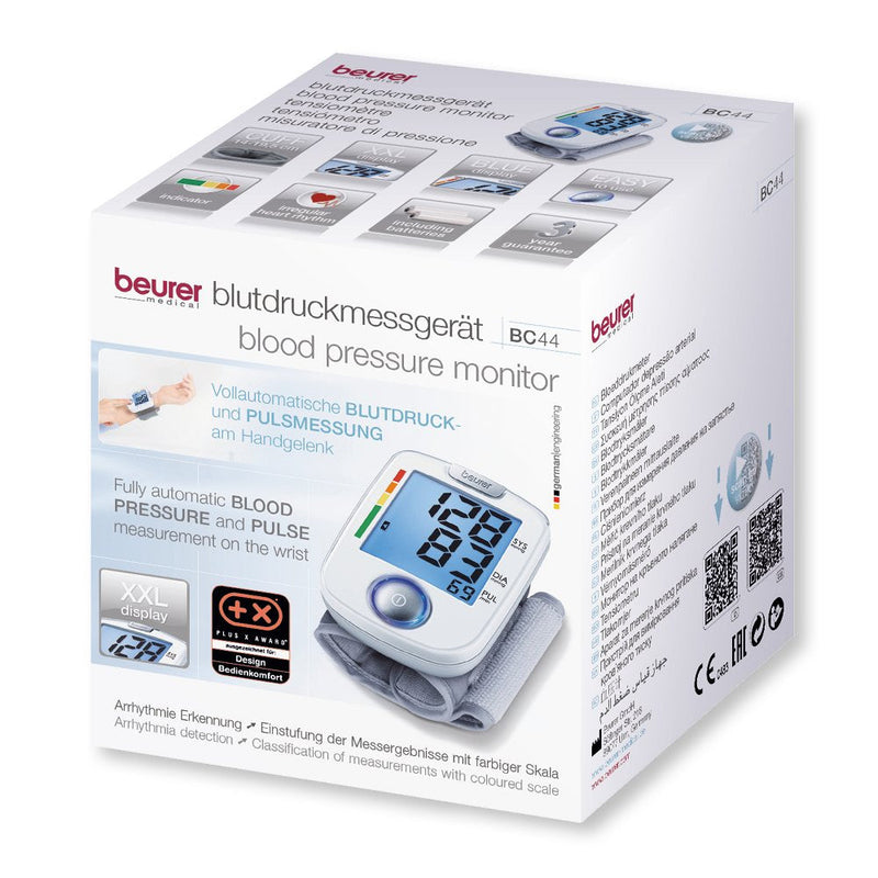 Beurer Bc 44 Wrist Blood Pressure Monitor With Comfortable One-Button Operation For Simple, Fully Automatic Blood Pressure And Pulse Measurement On The Wrist | Pack Of 1 - NewNest Australia