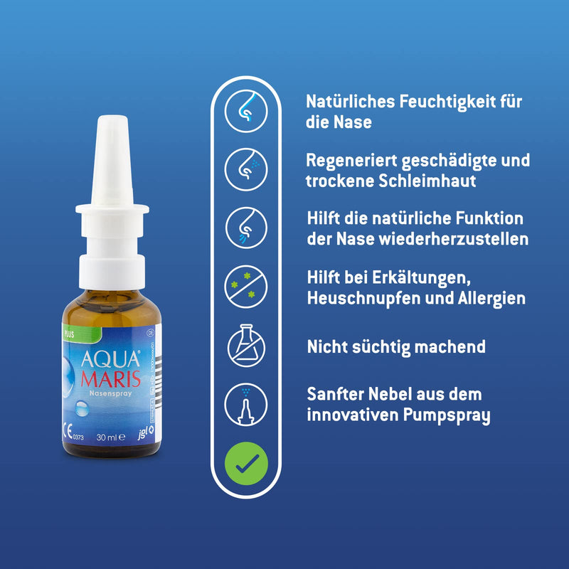 Aqua Maris Plus 30 Ml, Seawater Nose Spray For Regeneration And Moisturizing The Nasal Mucosa, Natural Moisture For The Nose, Enriched With D-Panthenol, Adults And Children - NewNest Australia
