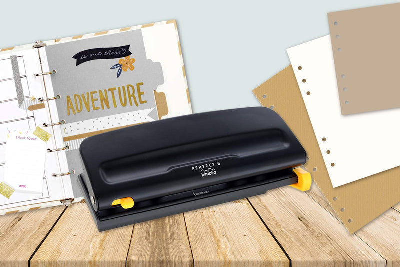 Bira Craft Adjustable 6 Hole Punch, Black, 8 Sheet Capacity, Mini/Pocket A3/ A4 / A5 / A6 / Agenda/Personal/Deskfax, Performance Guaranteed - NewNest Australia