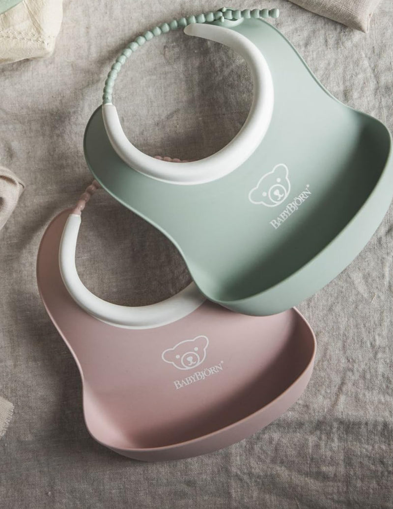 BabyBjörn Small Bib Pack of 2 Pale Green/Pale Pink - NewNest Australia