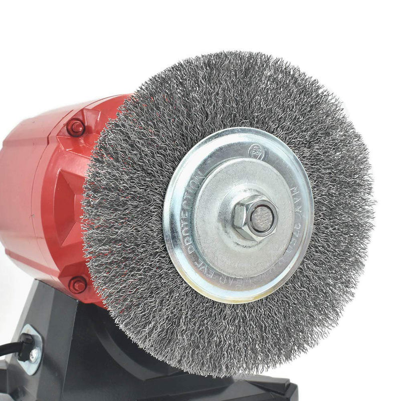 EMILYPRO 6" Bench Wire Wheel Brush | Coarse Crimped Steel Wire 0.012" with 5/8" Arbor for Bench Grinder - 1pcs 6in 1pcs - NewNest Australia