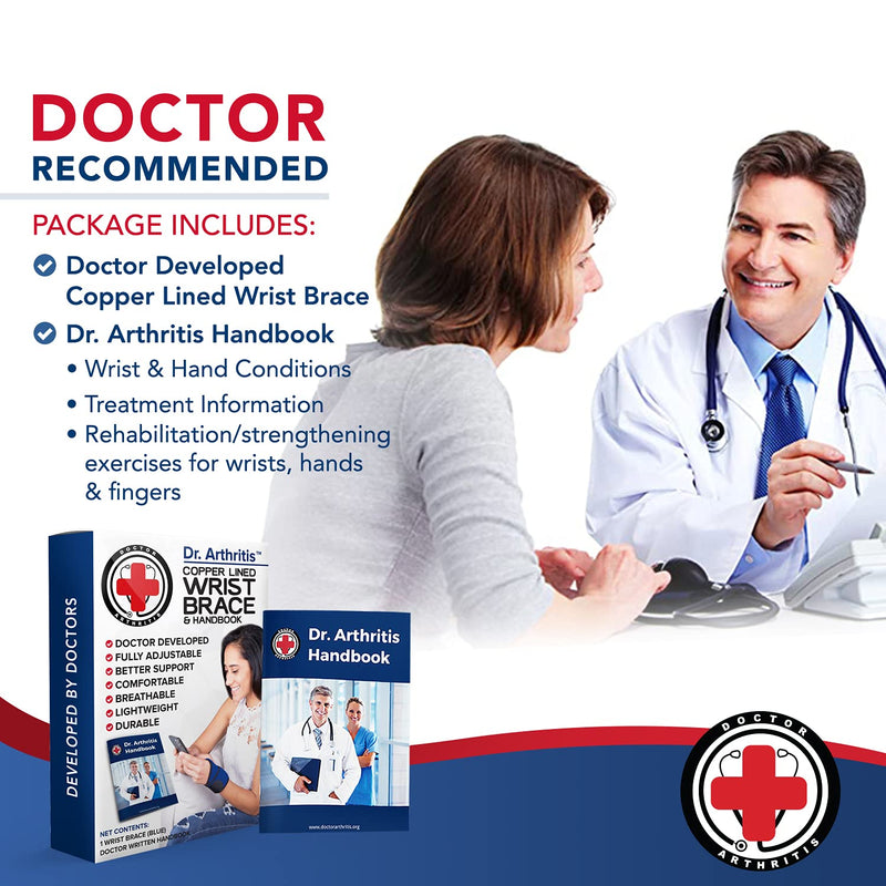 Doctor Developed Comfy,Lightweight,Wrist Support-Strap-Brace-Hand Support, Perfect fit for both Right and Left Hand, for Men and Women by Dr Arthritis - Single (Blue) Blue - NewNest Australia