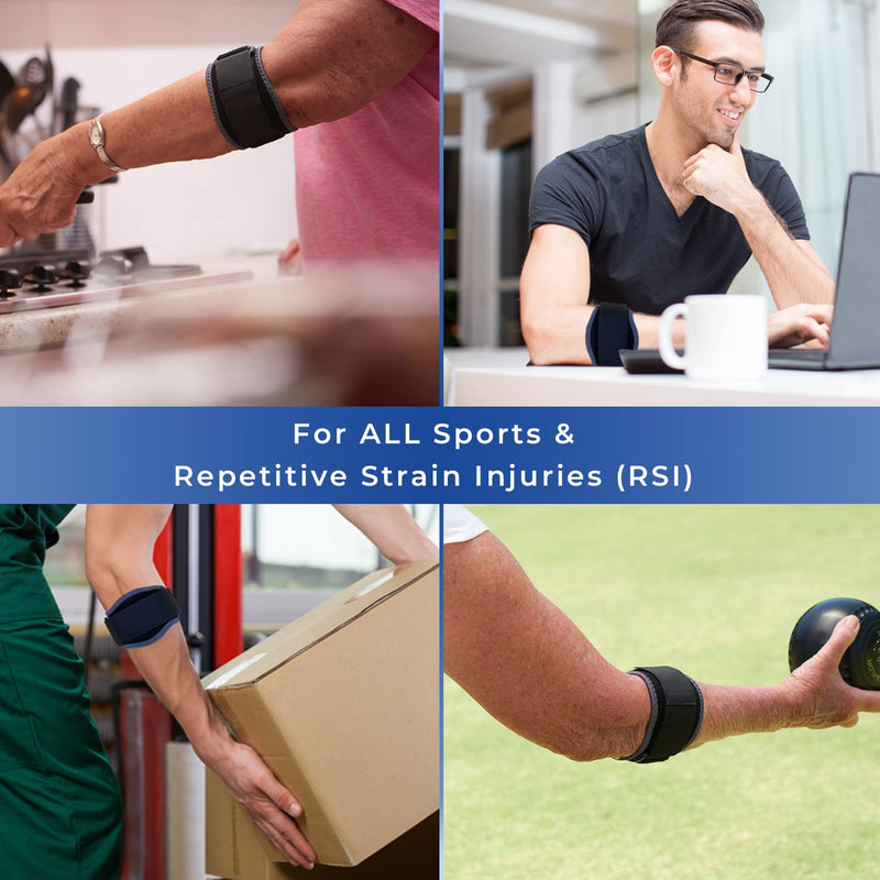 KEDLEY Tennis Elbow/Golfer’s Elbow Support Strap | Medical Grade Compression Brace | Precise Clasp for Tennis or Golfer Elbow | Fully Adjustable, Lightweight, Pain Relief and Protects Forearm Single - NewNest Australia