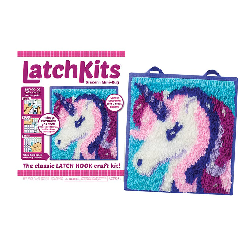 PlayMonster LatchKits – Unicorn Latch Hook Kit – Easy-to-Learn Craft Project – No Sewing Or Cutting – For Ages 6+ - NewNest Australia