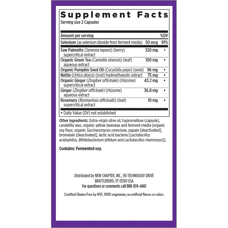 New Chapter Prostate Supplement - Prostate 5LX with Saw Palmetto + Selenium for Prostate Health - 60 ct Vegetarian Capsule 60 Count (Pack of 1) - NewNest Australia