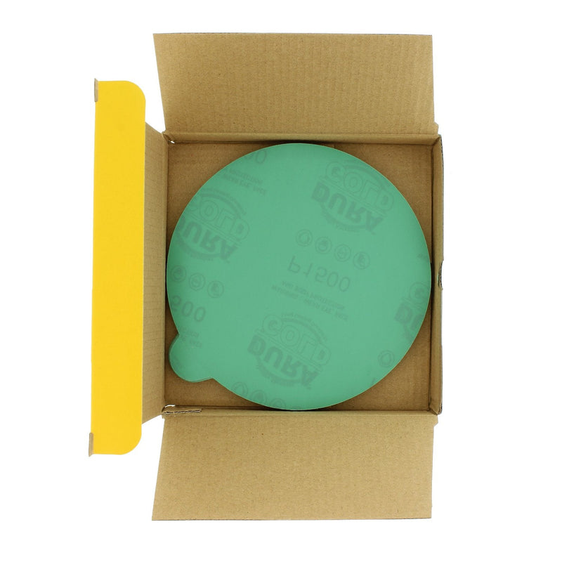 Dura-Gold Premium 6" Green Film PSA Sanding Discs - 1500 Grit (Box of 25) - Self Adhesive Stickyback Sandpaper for DA Sander, Detailing Finishing Cut Abrasive, Sand Automotive Paint Woodworking Wood 1500-Grit - NewNest Australia